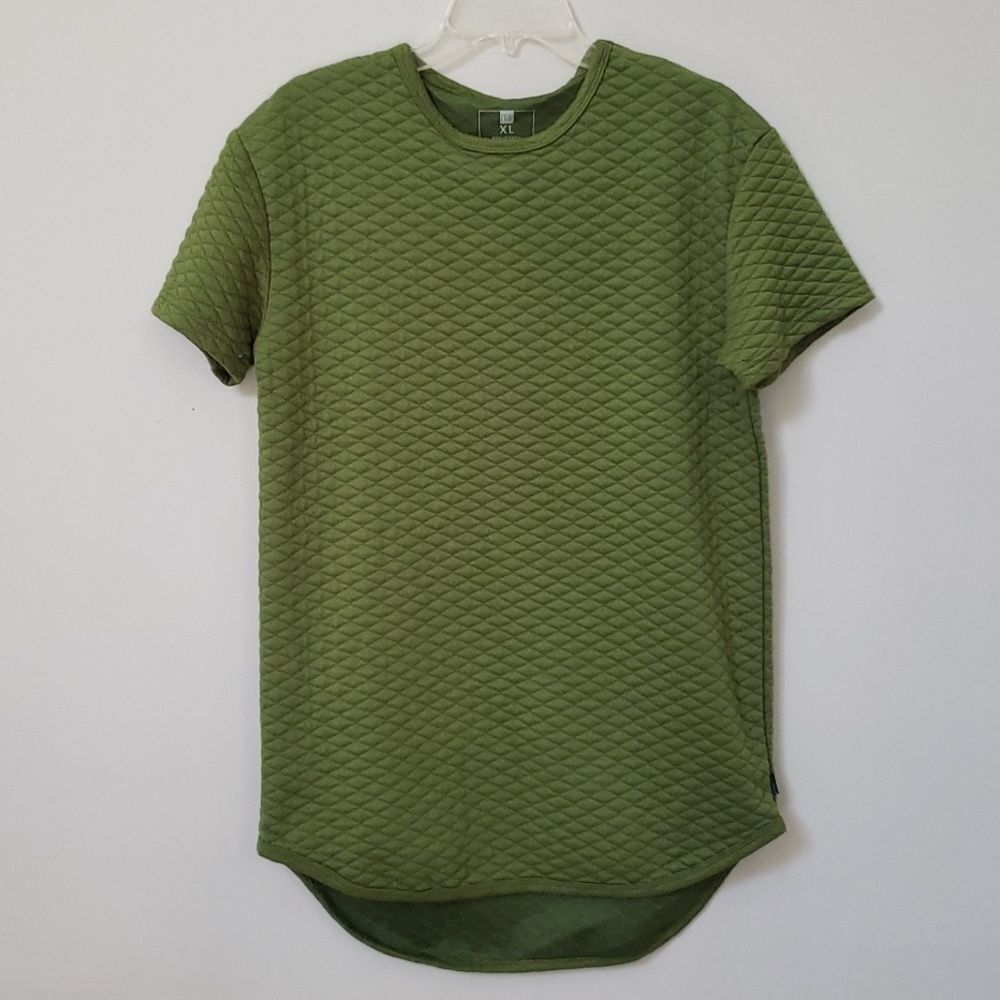 NWT H&W Shirt Mens sz XL Olive Diamond Quilted Short Sleeve Tee Henry & William